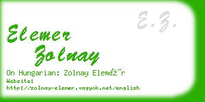 elemer zolnay business card